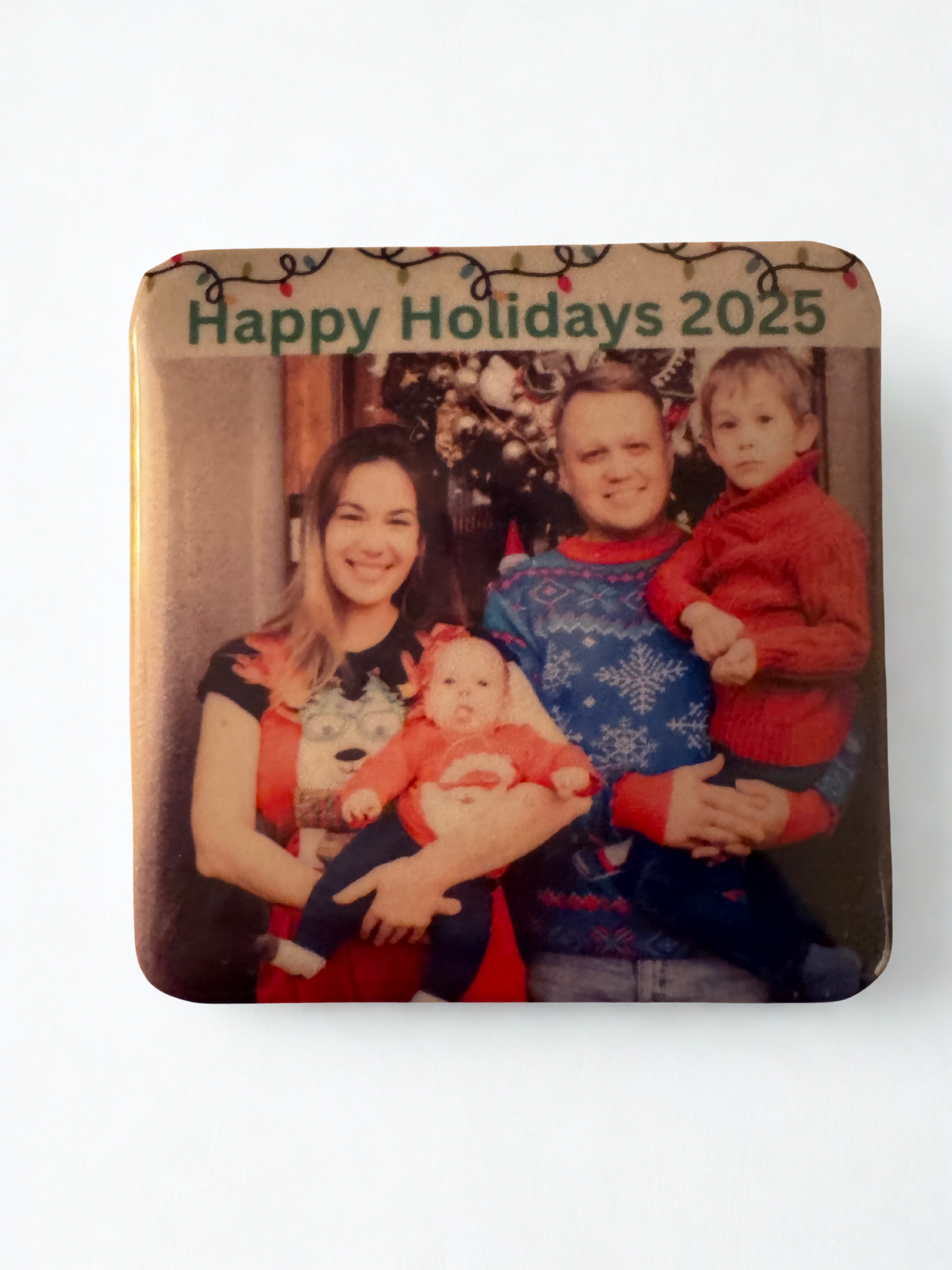 12 - 2in x 2in Square Custom Photo Magnets or Pins