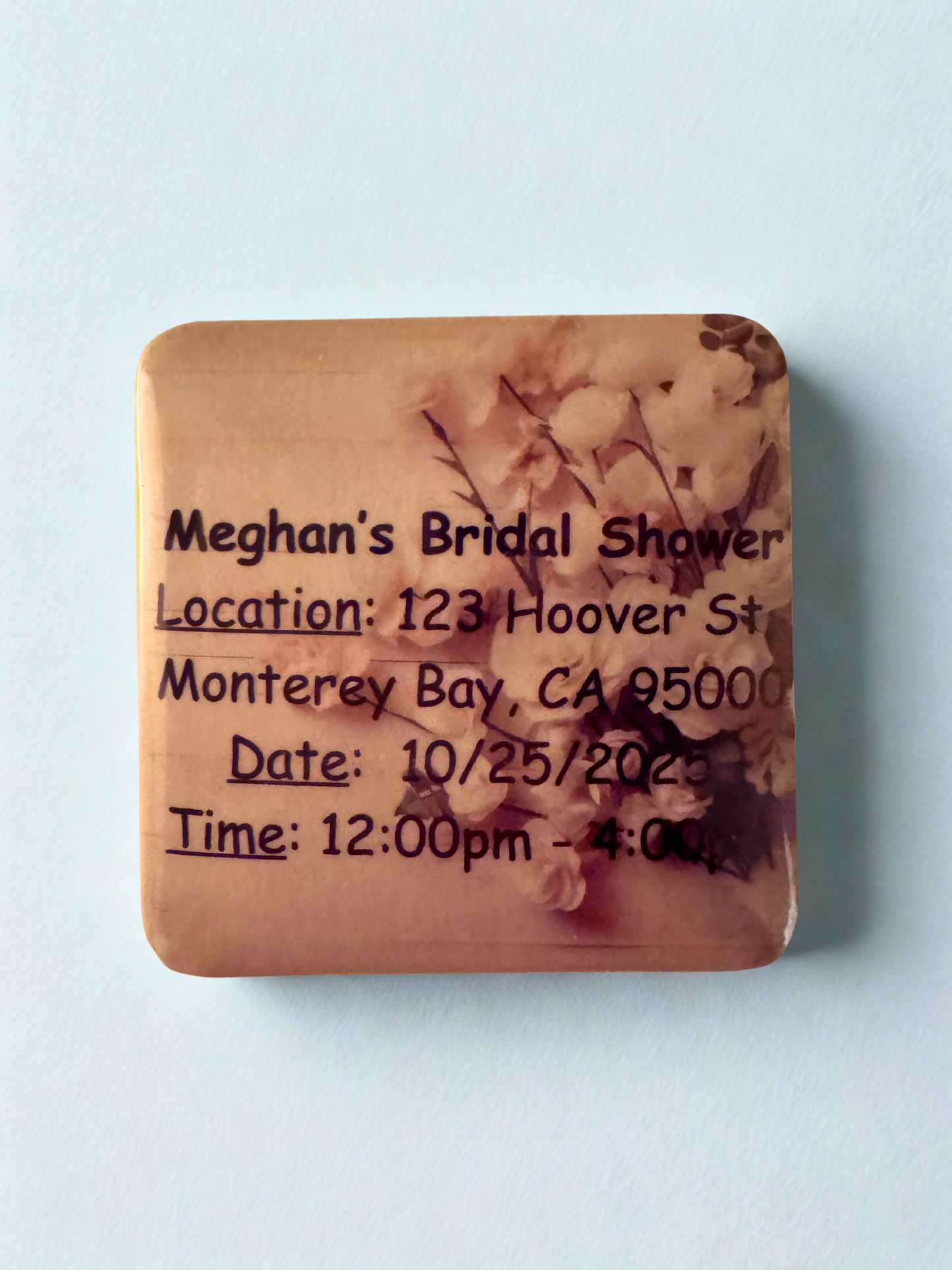 12 - 2in x 2in Square Custom Photo Magnets or Pins