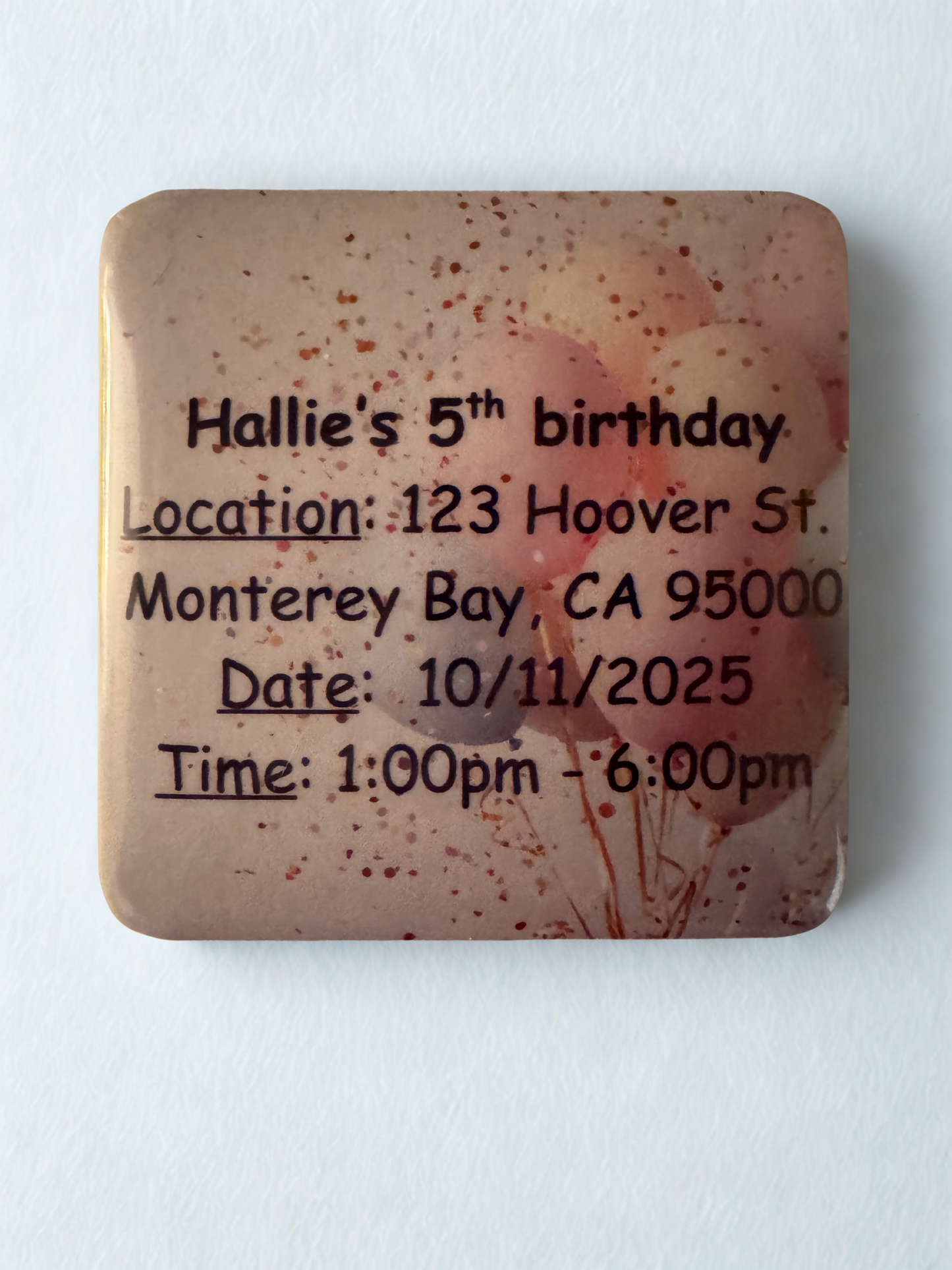 12 - 2in x 2in Square Custom Photo Magnets or Pins