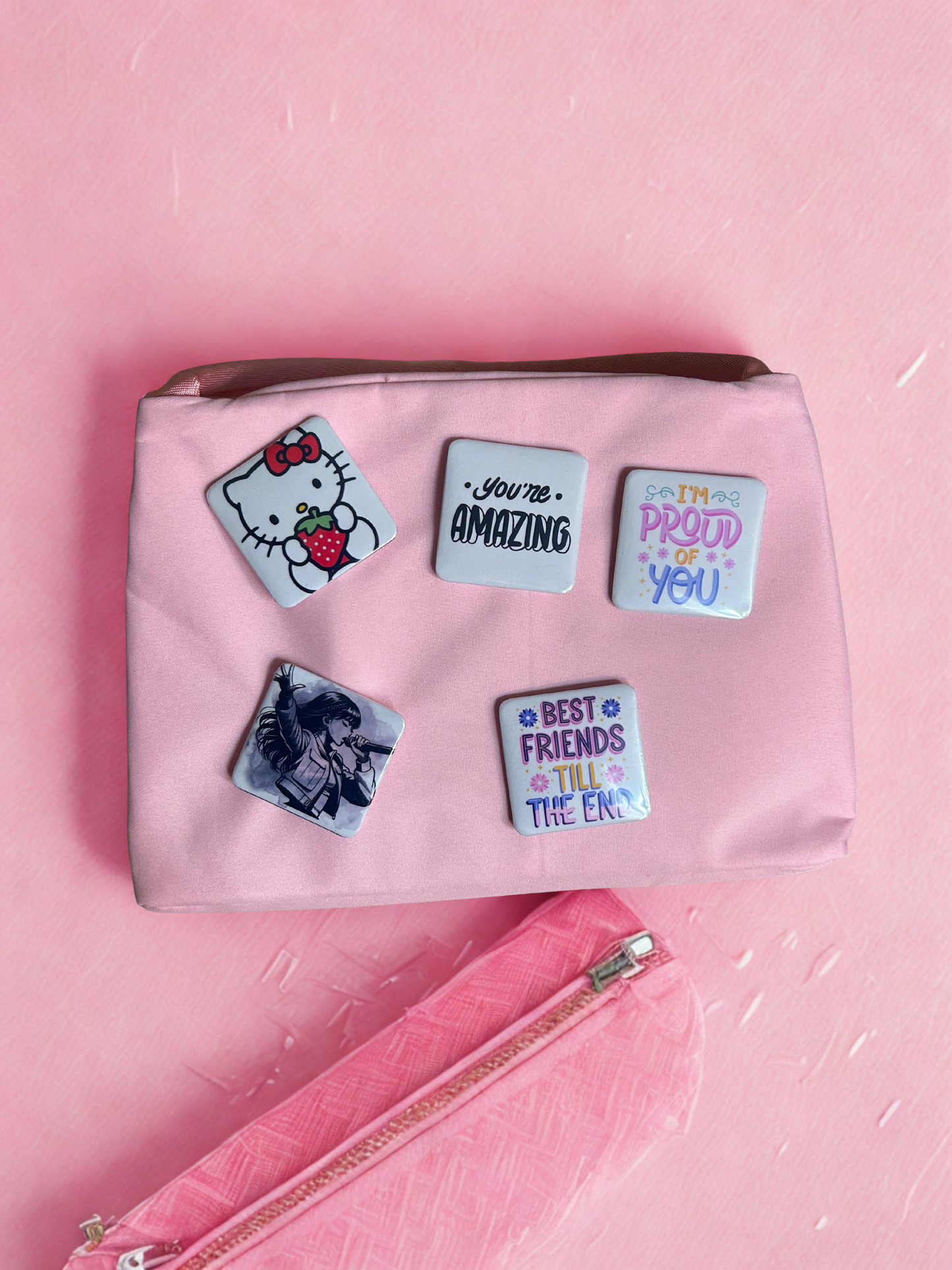 12 - 2in x 2in Square Custom Photo Magnets or Pins