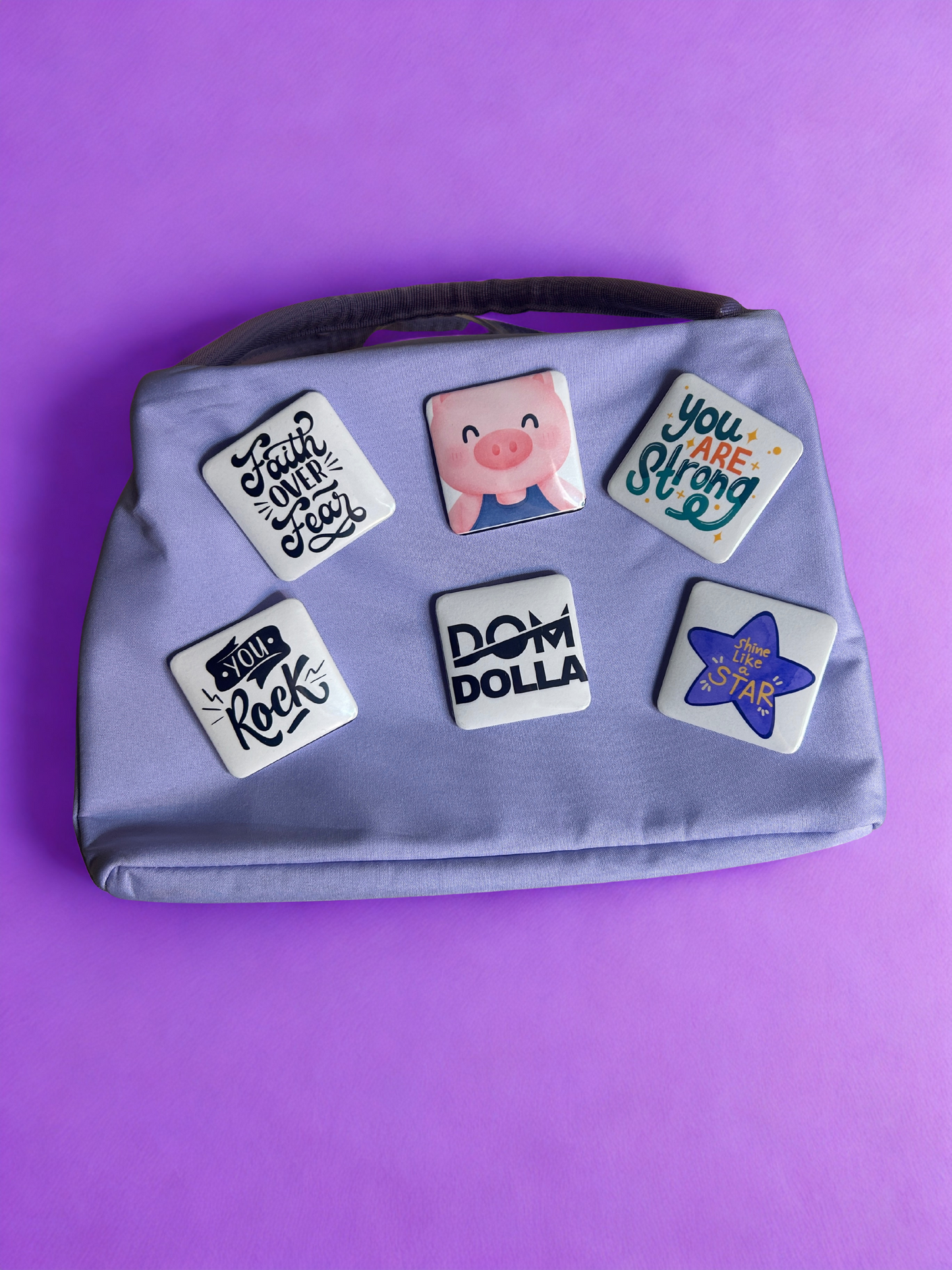 12 - 2in x 2in Square Custom Photo Magnets or Pins